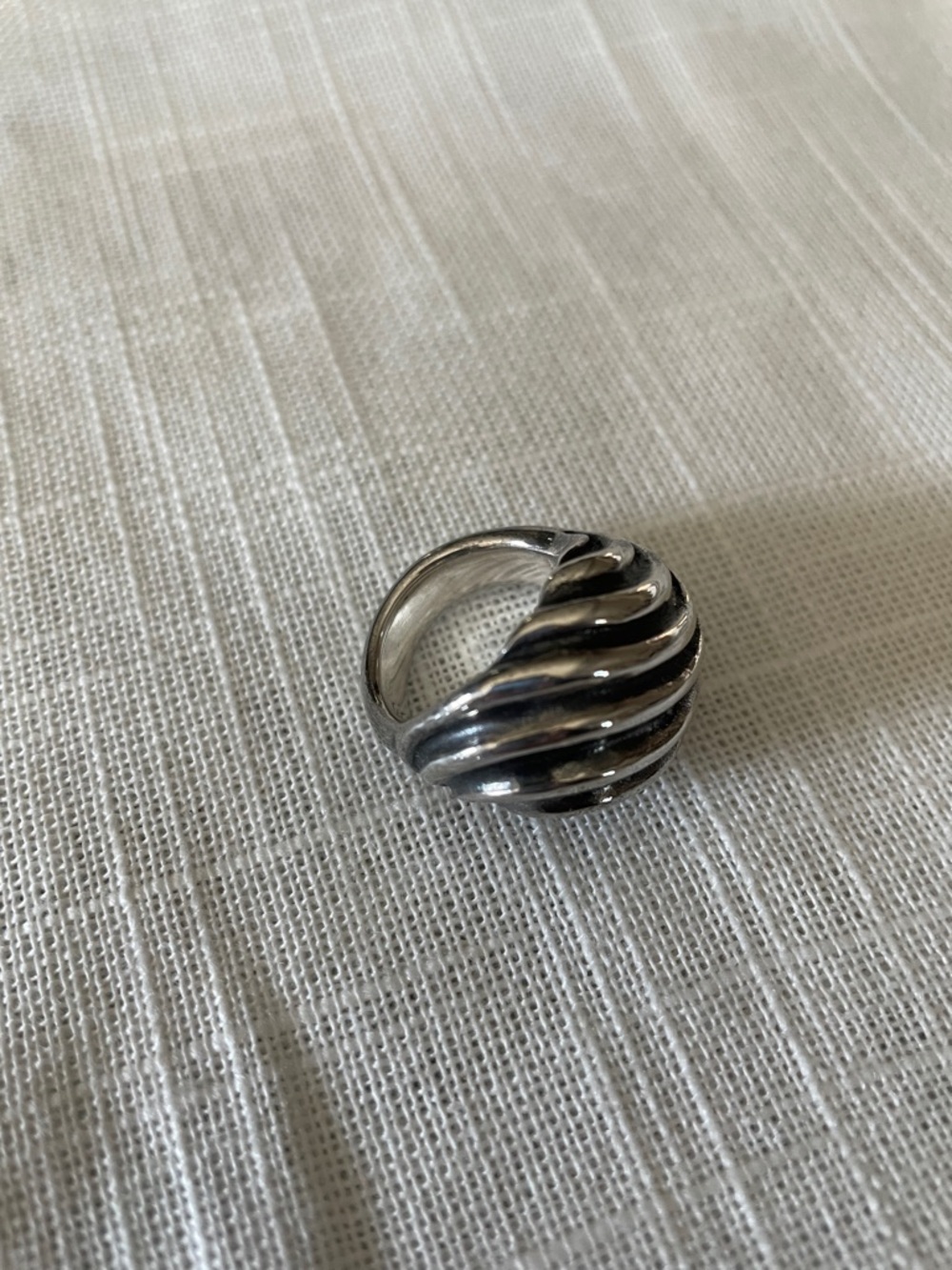 Sterling two tone swirl ring